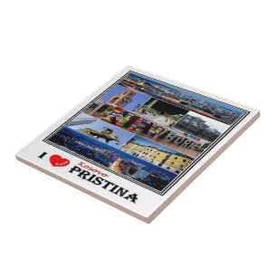 zXK003 PRISTINA "I Love, Kosovo, Europe, Tegeltje