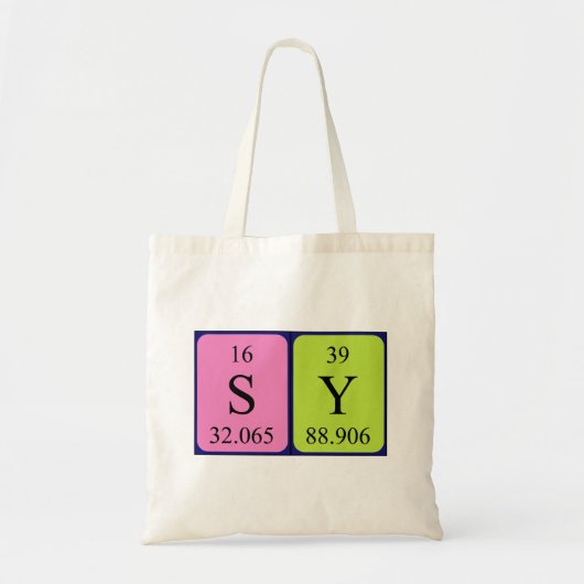 Zy periodieke lijstnaam canvas tas 1 (Voorkant)