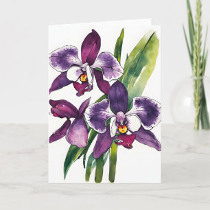 Zygopetalum Orchidee - Watercolor bloemen Kaart
