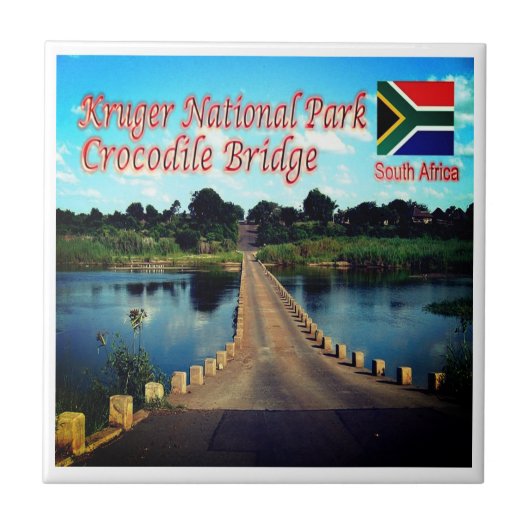 zZA003 KRUGEN N.P. Zuid-Afrika, Krokodil, Tegeltje (Voorkant)