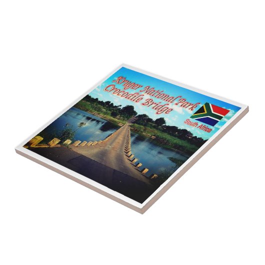 zZA003 KRUGEN N.P. Zuid-Afrika, Krokodil, Tegeltje (Zijkant)