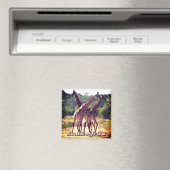 zZA011 ZUID-AFRIKA, Giraffes, Fridge Magneet (Insitu (Vaatwasser))