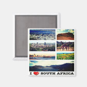 zZA014 ZUID-AFRIKA I Love, Mosaic, Fridge Magneet (Voorkant / Achterkant)