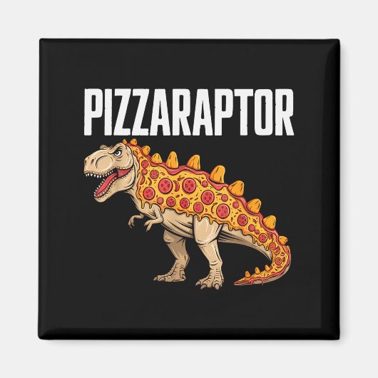 Zza T-rex Dino Fast Food Funny Zza Dinosaur Magneet (Voorkant)