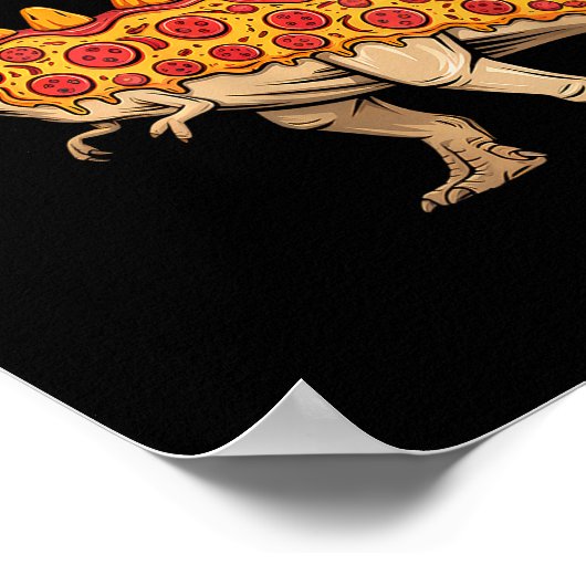 Zza T-rex Dino Fast Food Funny Zza Dinosaur Poster (Hoek)