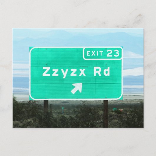 Zzyzx Rd.Exit Briefkaart (Voorkant)